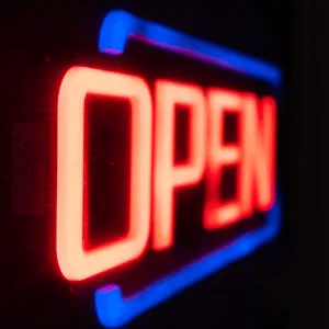 illuminated open led sign